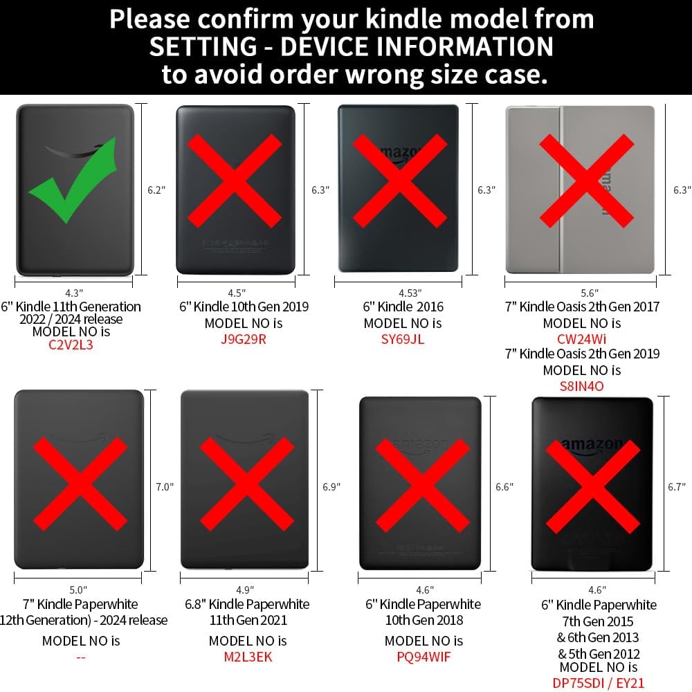 Flip Magnetic Case for Kindle 6" 11th Generation (2022)