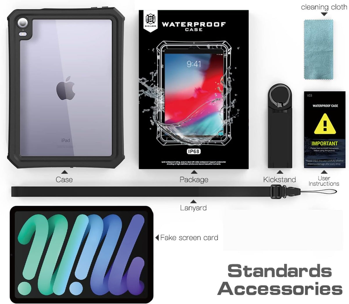 Shellbox Waterproof Case for iPad Mini 7 (A17)