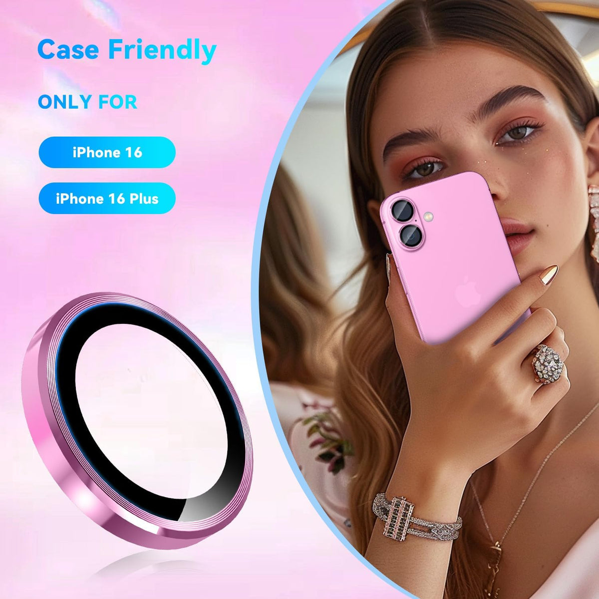 Camera Lens Protector Alloy Frame for iPhone 16