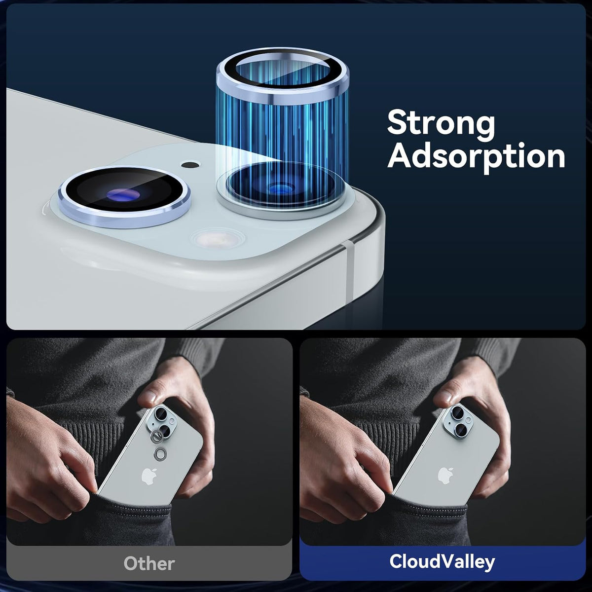 Camera Lens Protector Alloy Frame for iPhone 15 Plus