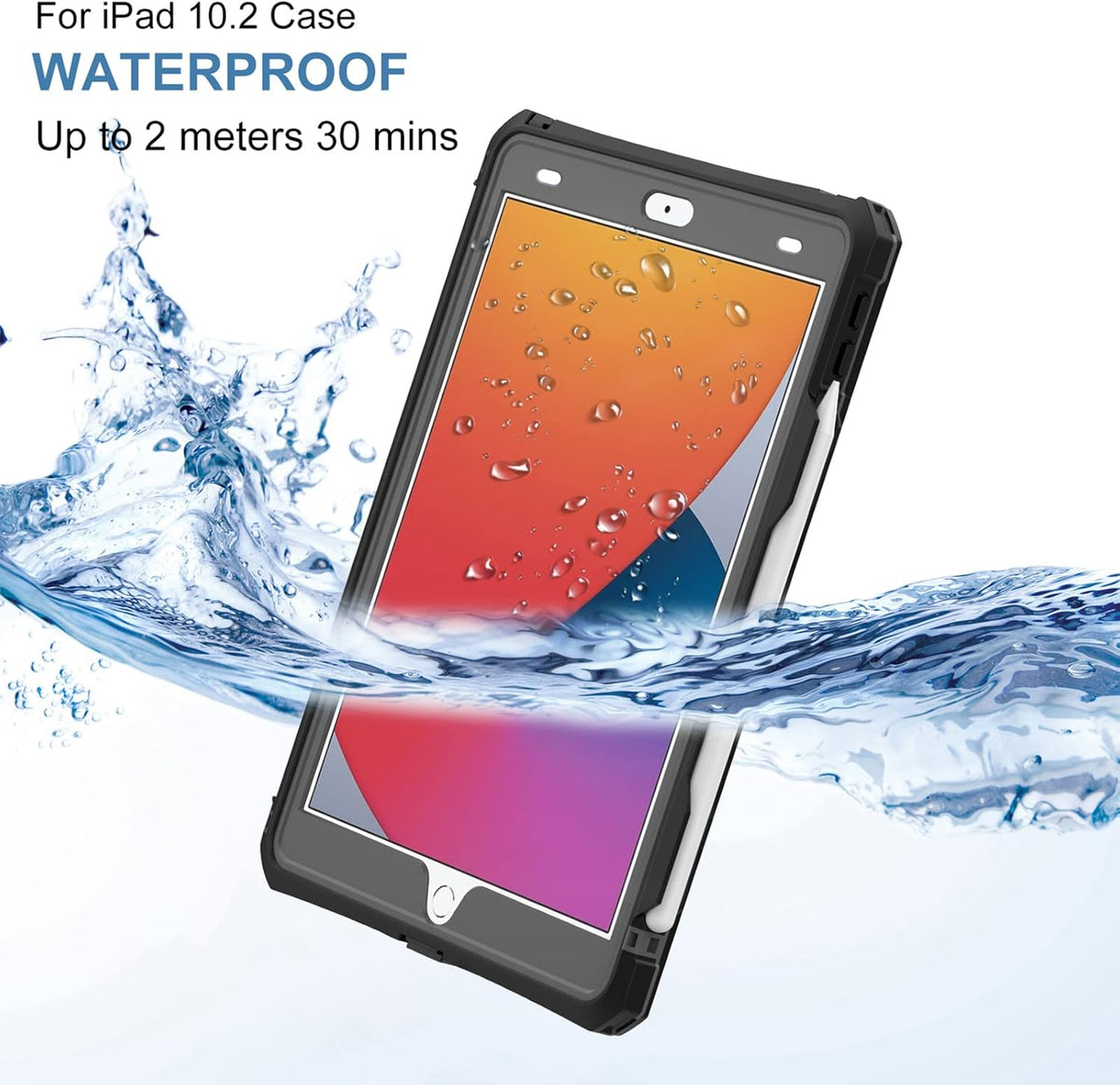Shellbox Waterproof Case with Stand and Strap for iPad 10.2" 9th Gen