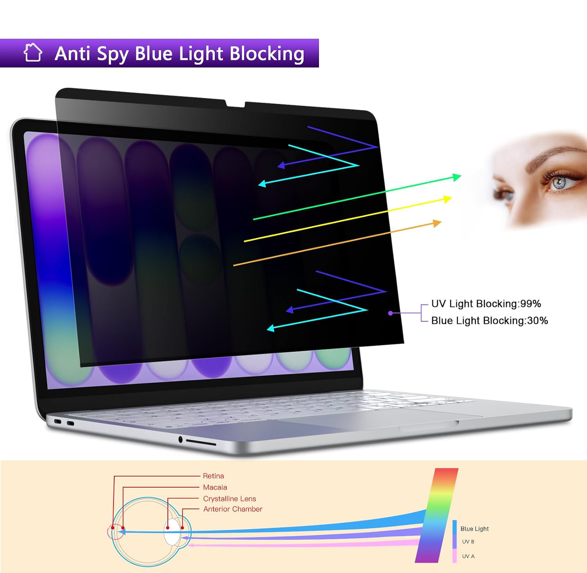 Magnetic Detachable Privacy Screen Protector for MacBook Pro 14.2"