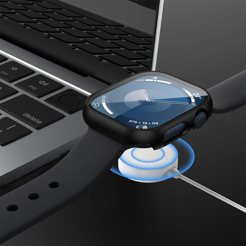 Apple Watch Series 11 (46mm) Case with Glass Screen Protector by SwiftShield (2 Pack - Silver)