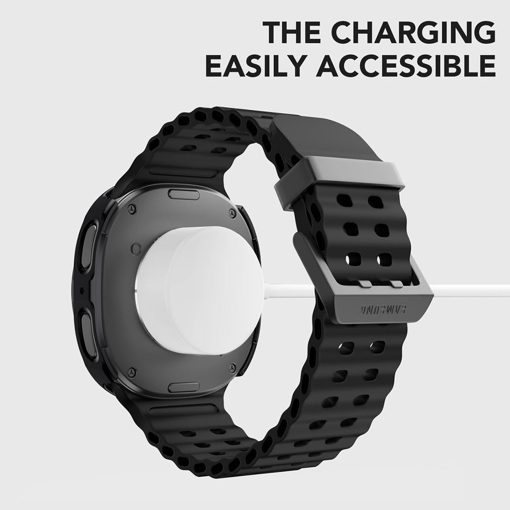 Samsung Galaxy Watch 9 40mm Case with Glass Screen Protector by SwiftShield (2 Pack - Black + Clear)