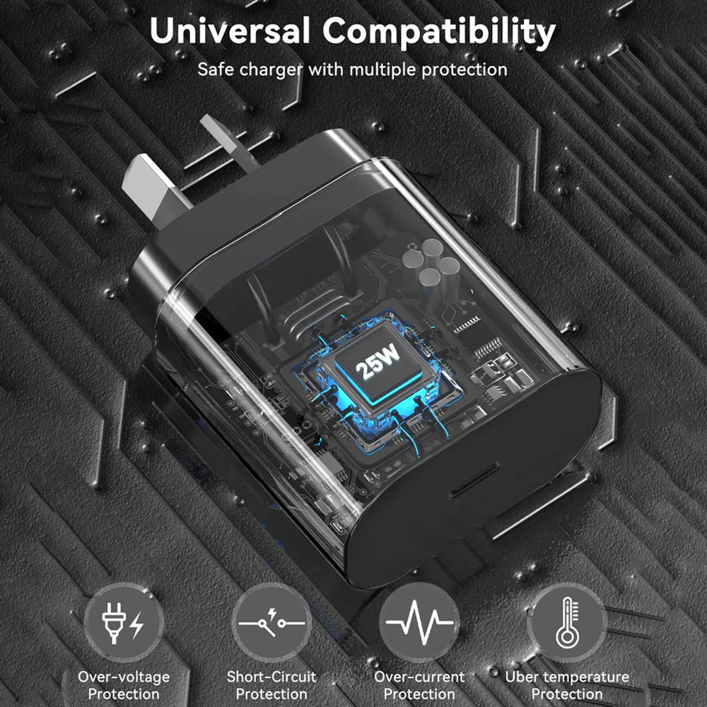 Fast Charger USB-C Metal Dock With 25W Wall Charger for Samsung Galaxy Watch FE