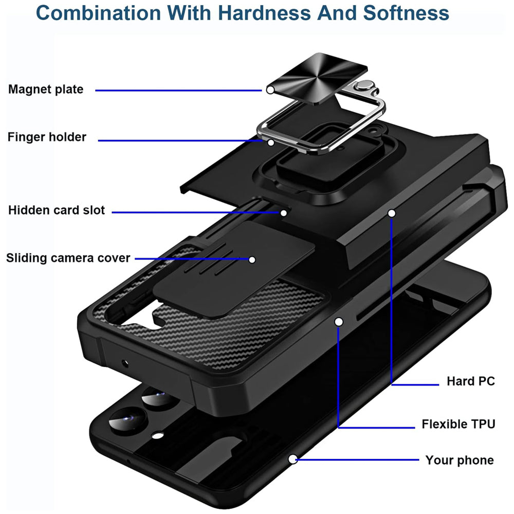 Magnetic Card Ring Case for Samsung Galaxy S24