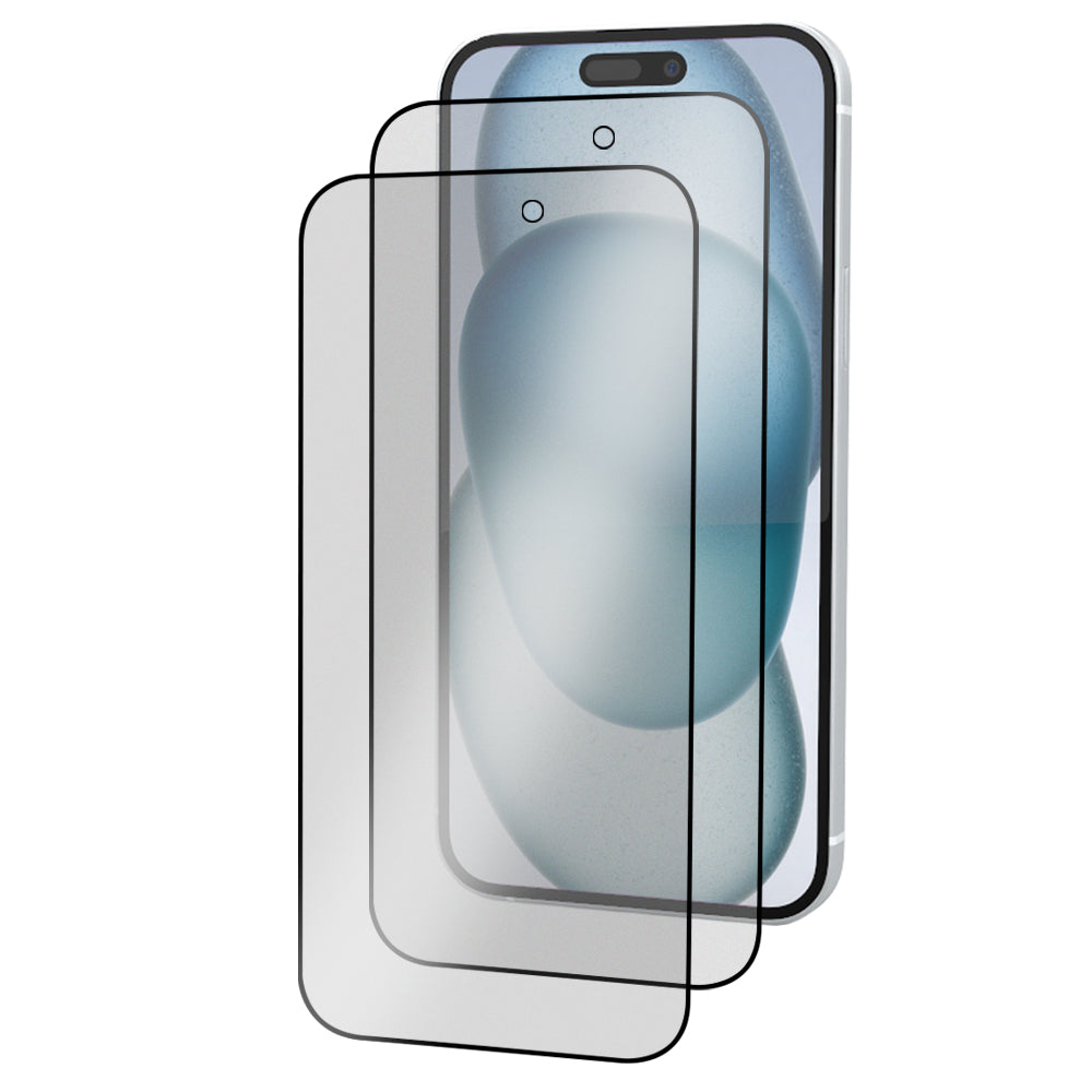 iPhone 15 Tempered Glass Screen Protector [2-Pack] with Easy Alignment Frame – Matte Anti-Glare, Premium by SwiftShield