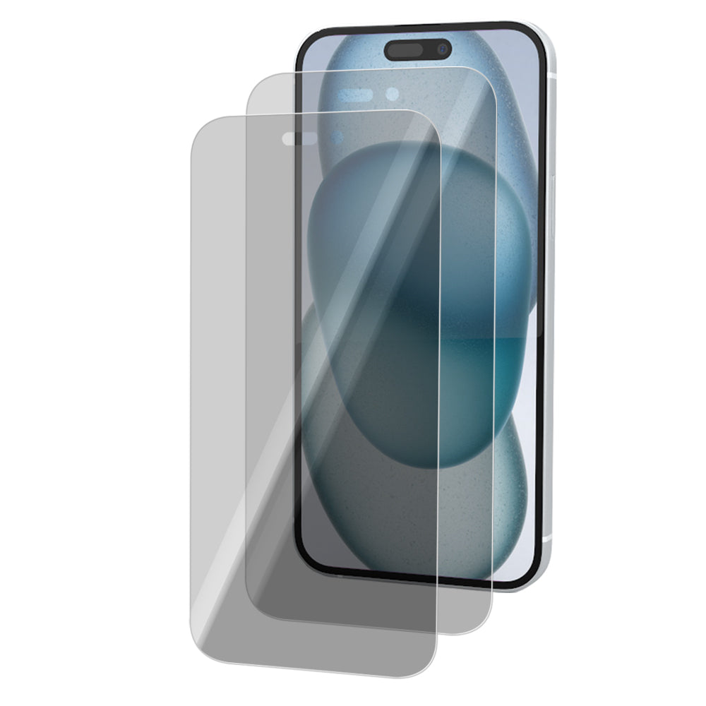 iPhone 15 Tempered Glass Screen Protector [2-Pack] with Easy Alignment Frame – Privacy, Premium by SwiftShield