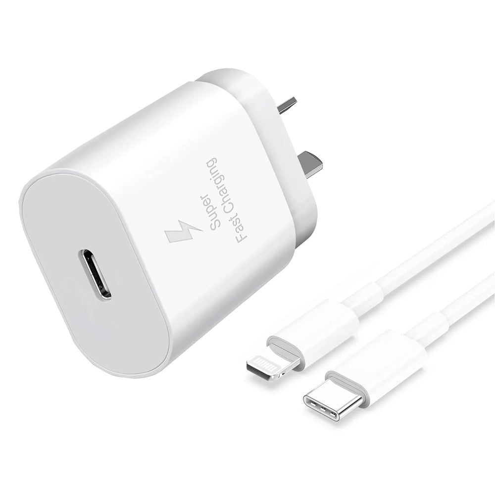 25W Fast Wall Charger with Lightning to USB-C cable
