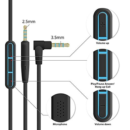 Replacement Cable for Bose QC25 (w/ mic + volume)