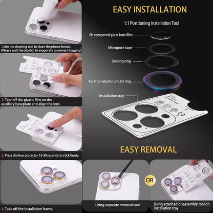 Camera Lens Protector Alloy Frame for iPhone 16 Pro