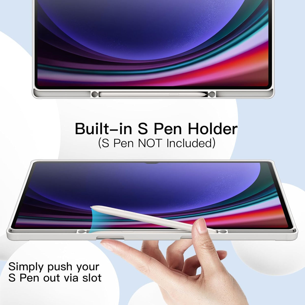Slim Flip Pen Holder Case Cover for Samsung Galaxy Tab S9 Plus