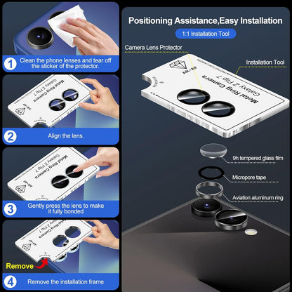 Camera Lens Protector Alloy Frame for Z Flip 7 FE
