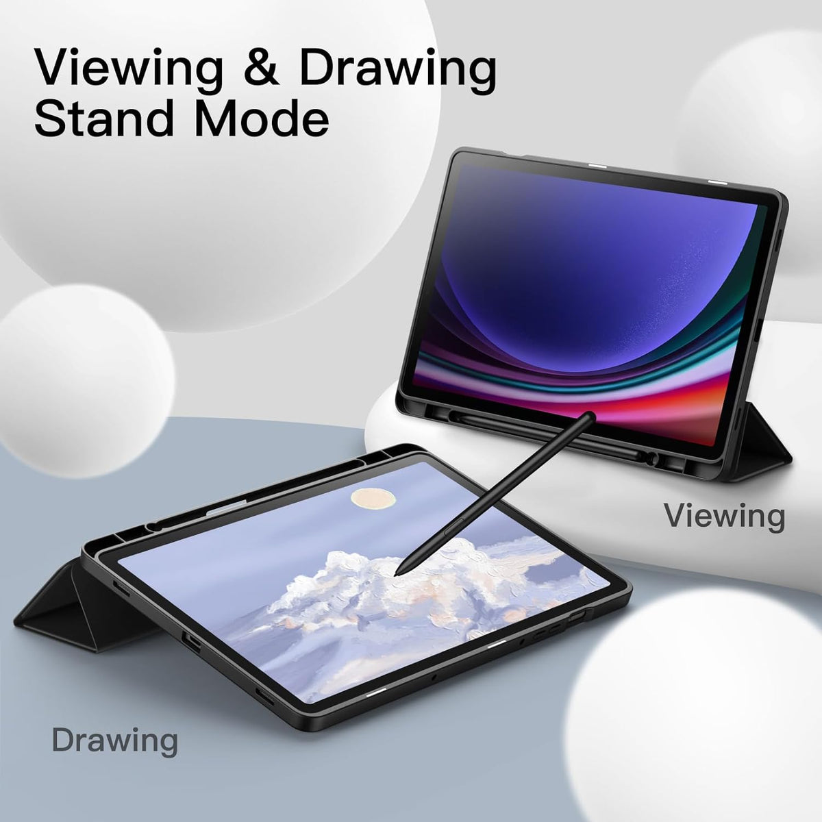 Slim Flip Case with Pen Holder Cover for Samsung Galaxy Tab S10 FE