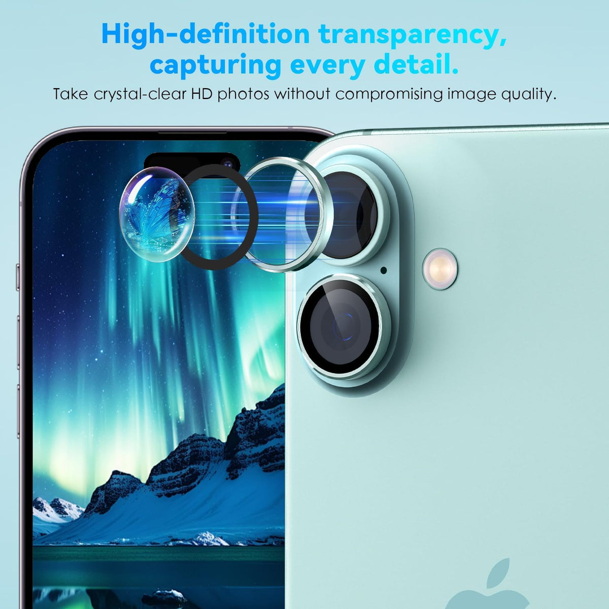 Camera Lens Protector Alloy Frame for iPhone 16