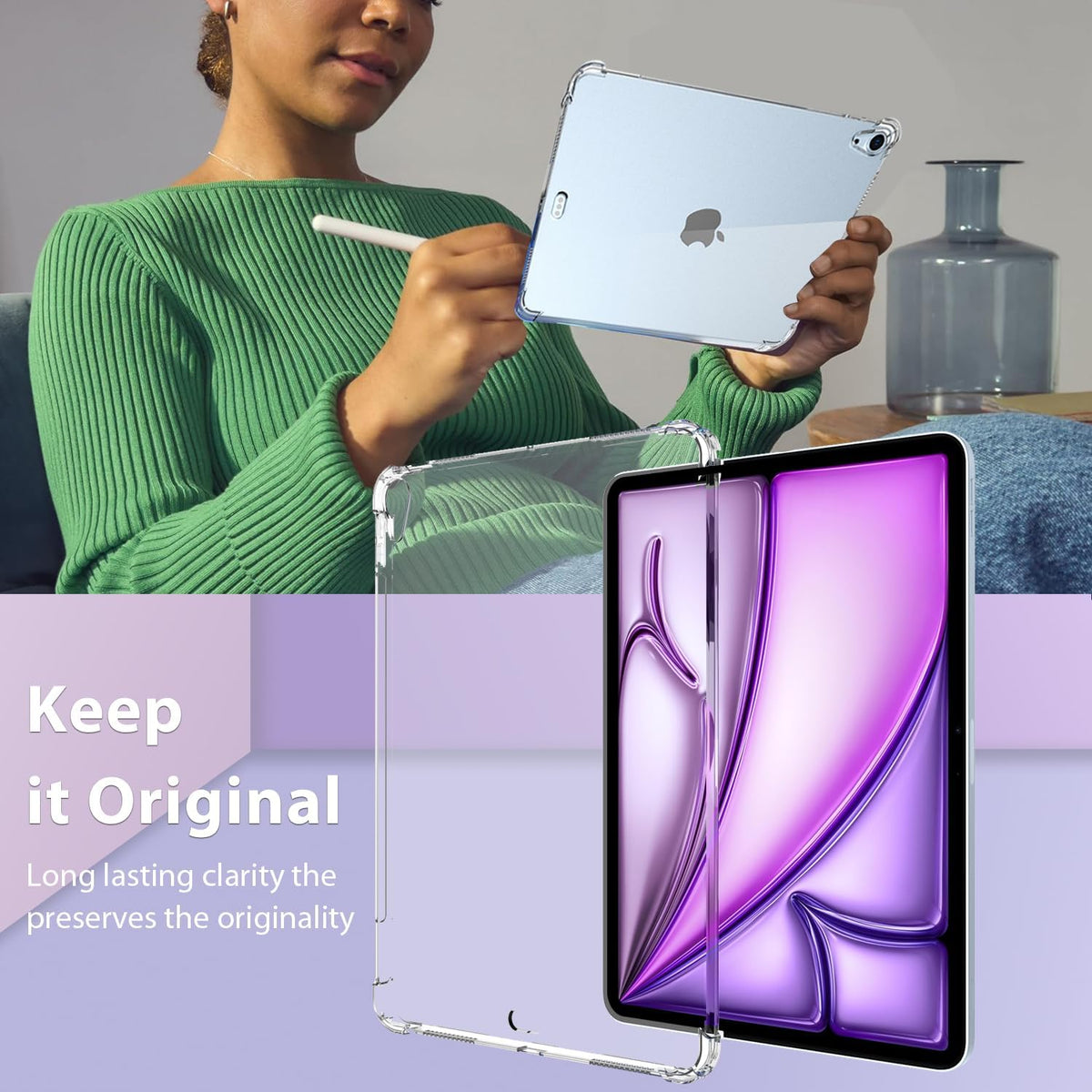 Clear Bumper Case for iPad Air 13" M4 (2026)