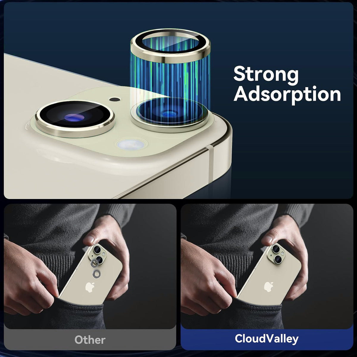 Camera Lens Protector Alloy Frame for iPhone 15 Plus