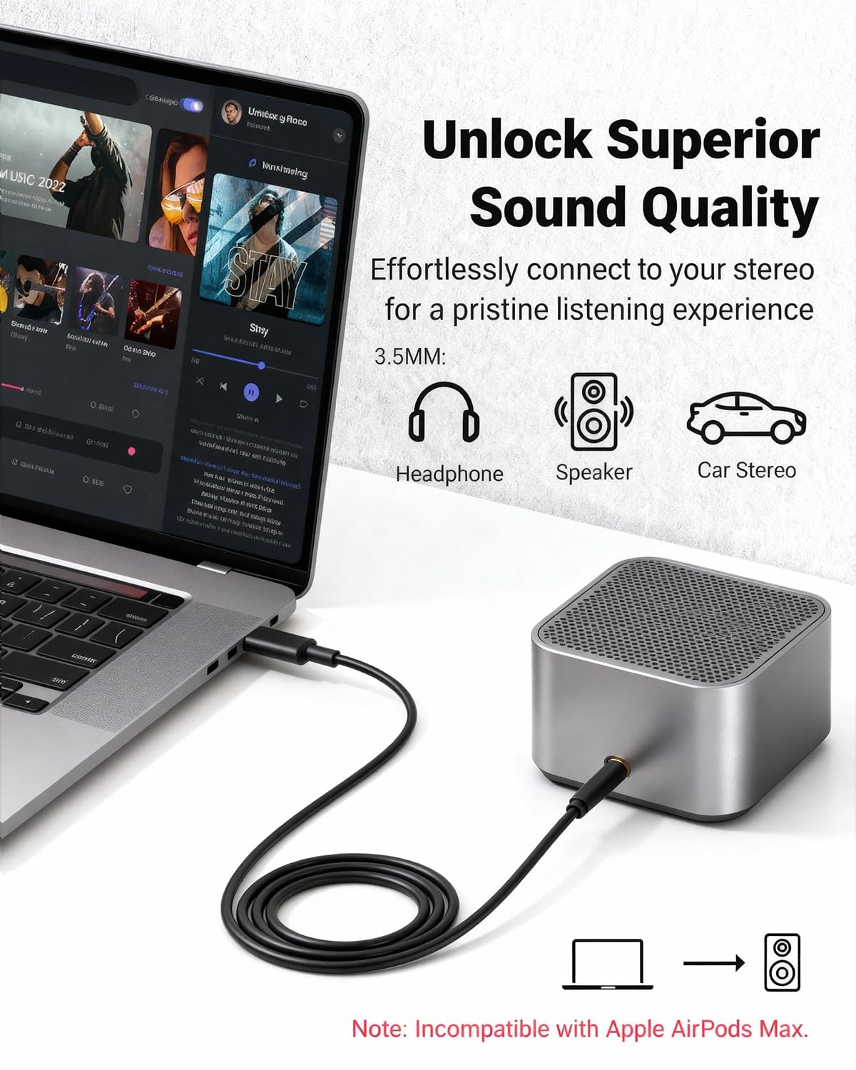 USB-C to Aux cable (1m)