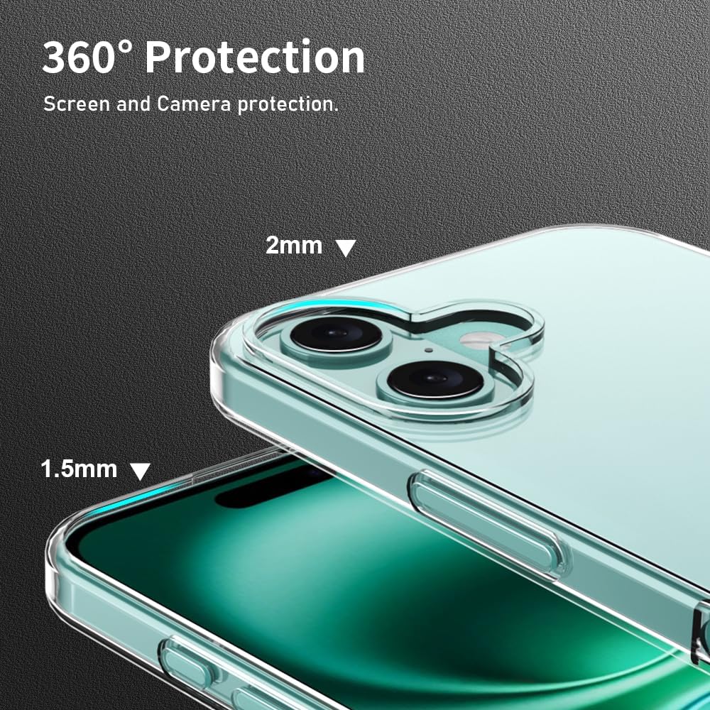 Clear Thin Case for iPhone 16 Plus