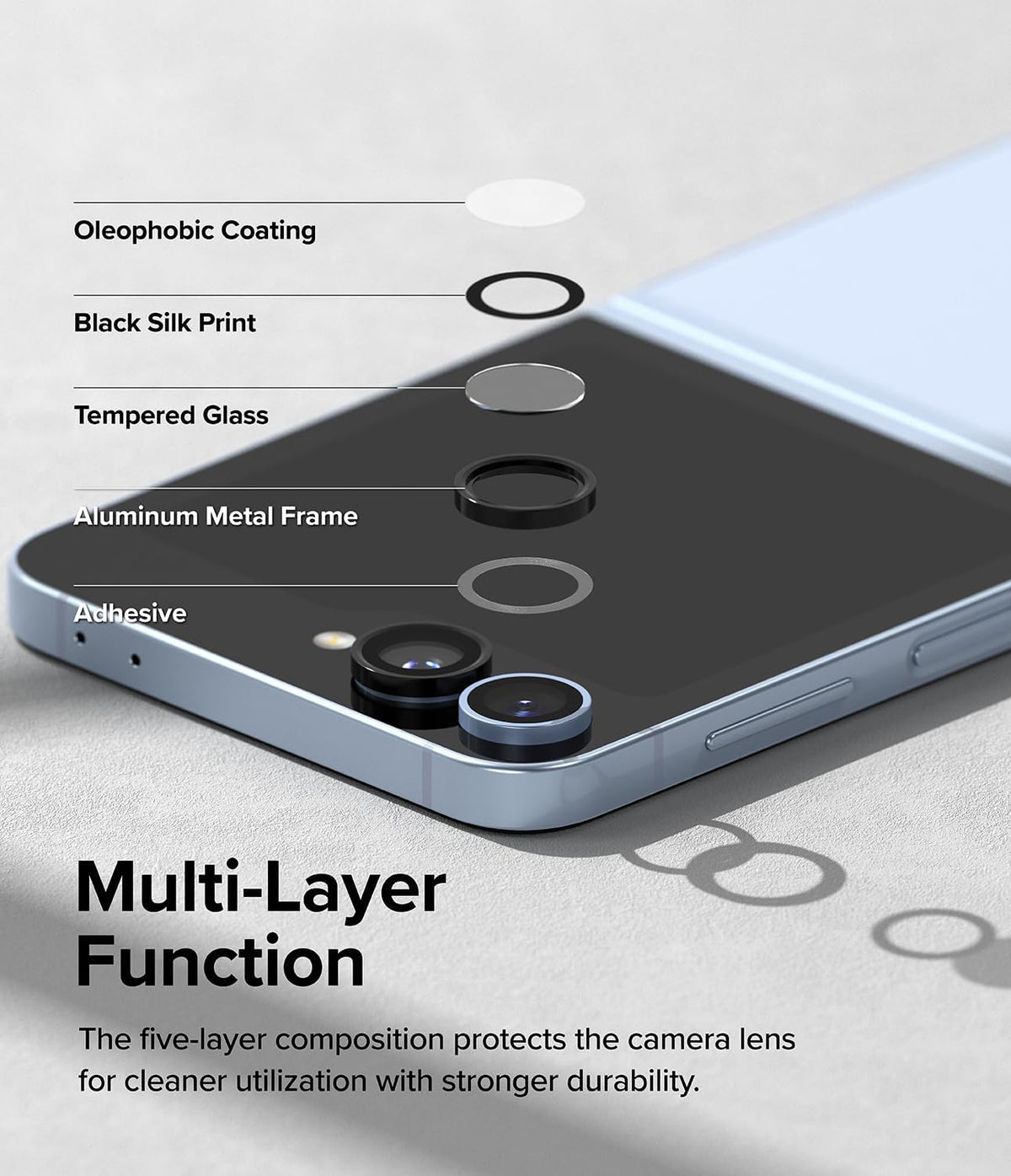 Camera Lens Protector Alloy Frame for Z Flip 6