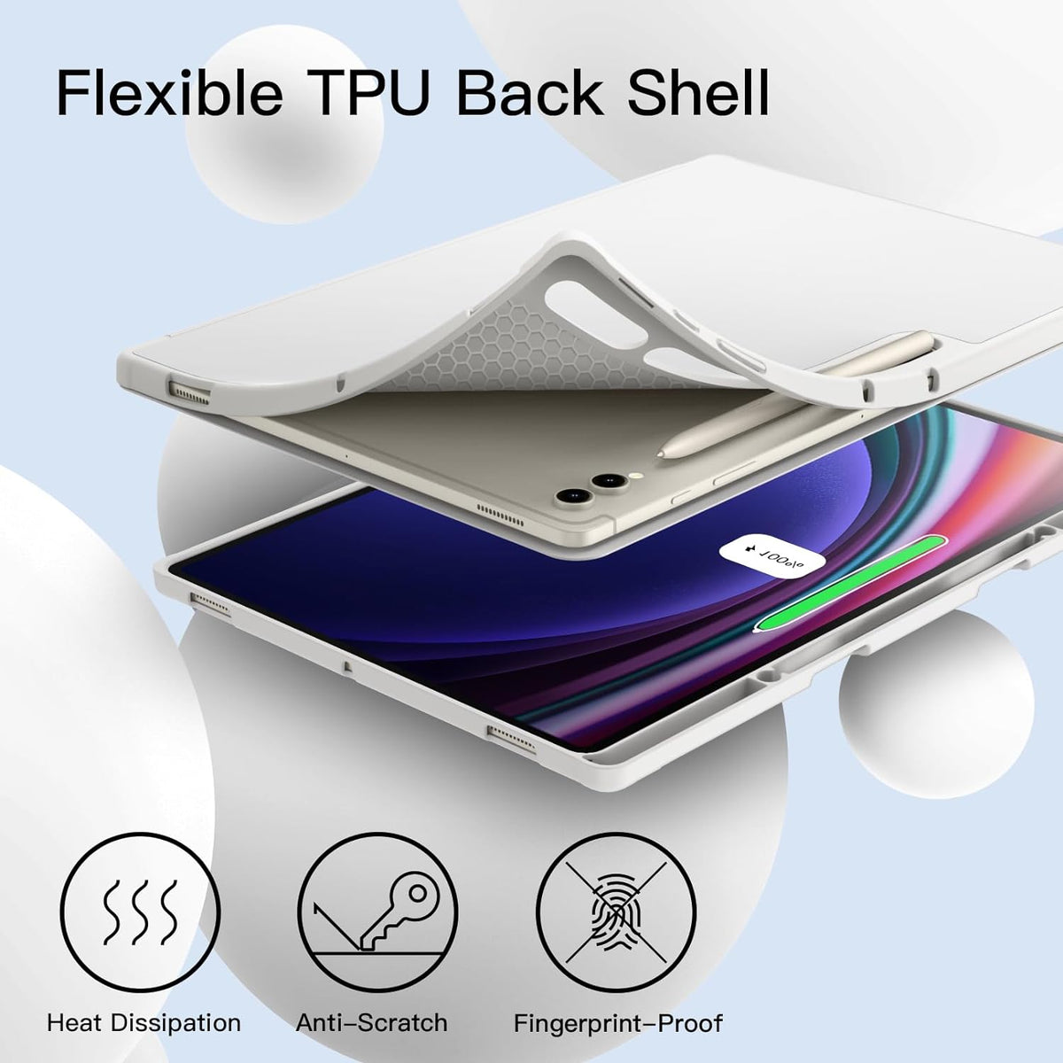 Slim Flip Pen Holder Case Cover for Samsung Galaxy Tab S9 Plus