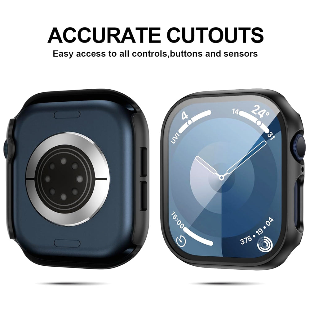Apple Watch Series 11 (46mm) Case with Glass Screen Protector by SwiftShield (2 Pack - Gold Titanium)