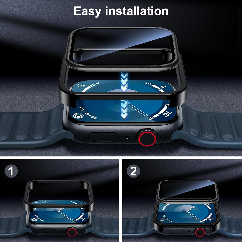 Apple Watch Series 11 (46mm) Glass Screen Protector Alignment Kit by SwiftShield (2 Pack - Silver)