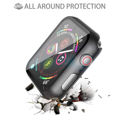Apple Watch SE Series 3 40mm Case with Glass Screen Protector by SwiftShield (2 Pack - Black)
