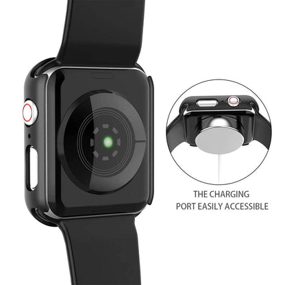 Apple Watch 40mm Case with Glass Screen Protector by SwiftShield (2 Pack - Black)