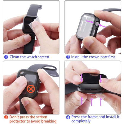 Apple Watch 40mm Case with Glass Screen Protector by SwiftShield (2 Pack - Black)