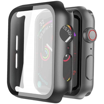 Apple Watch SE Series 3 40mm Case with Glass Screen Protector by SwiftShield (2 Pack - Black)
