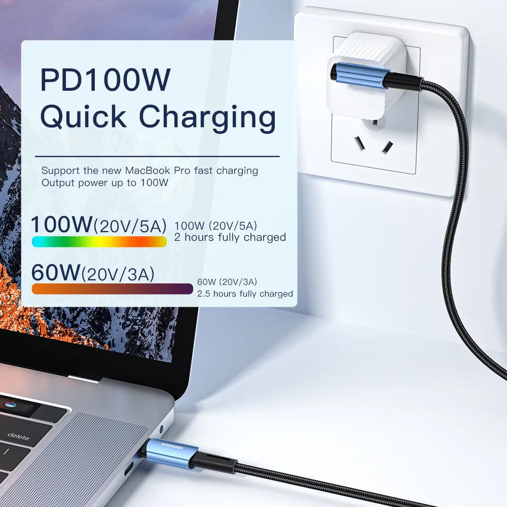 USB-C to USB-C Right Angle cable 100W - Essager