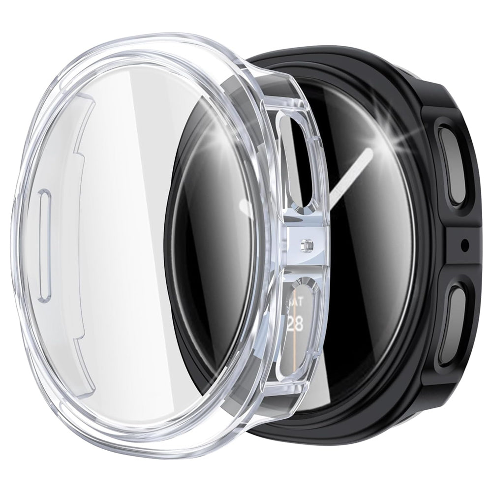 Samsung Galaxy Watch 8 44mm Case with Glass Screen Protector by SwiftShield (2 Pack - Clear)