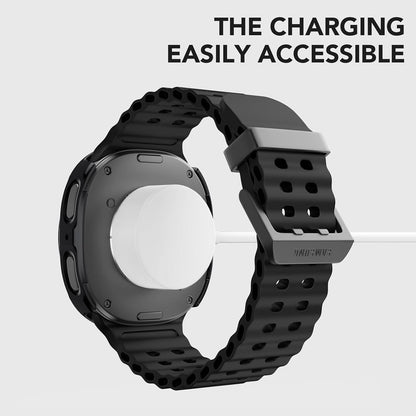 Samsung Galaxy Watch 8 40mm Case with Glass Screen Protector by SwiftShield (2 Pack - Black + Clear)