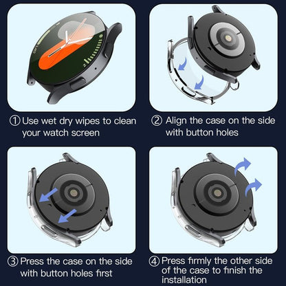Samsung Galaxy Watch 7 40mm Case with Glass Screen Protector by SwiftShield (2 Pack - Clear)