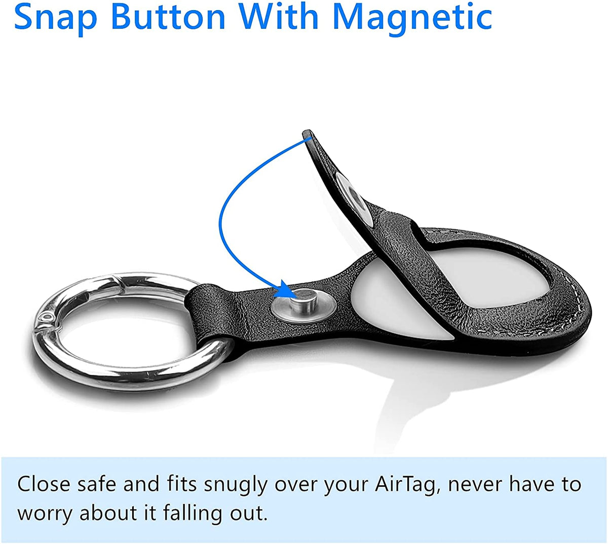 Leather Case for Apple AirTag with Keyring