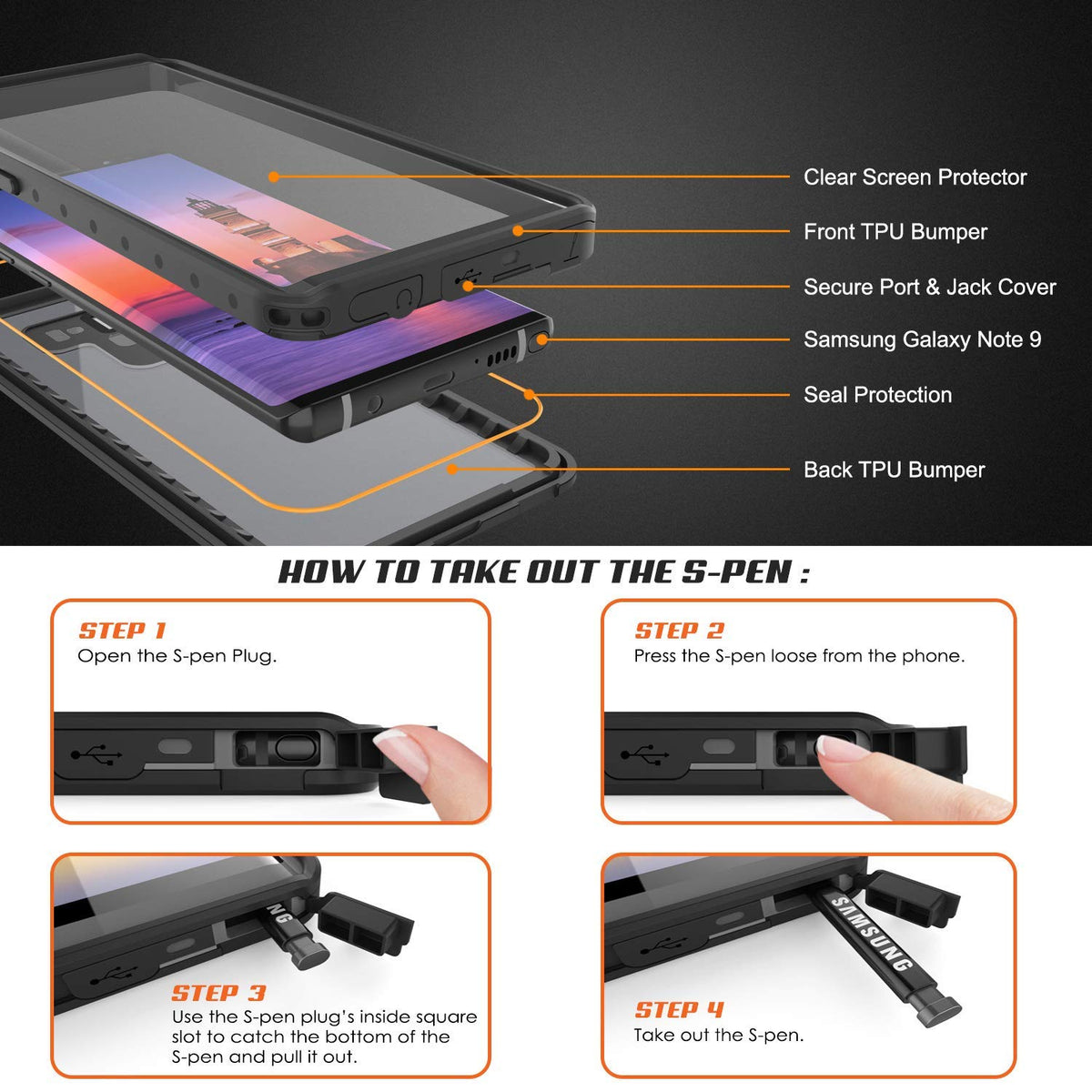 Redpepper Waterproof for Samsung Note 9